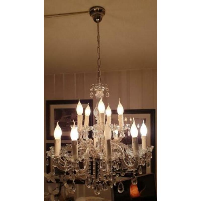 Kroonluchter 15 lamps met kristal
