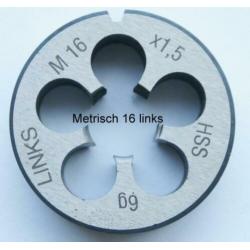 Snijplaten Metrisch links, BSW links en BSF links .