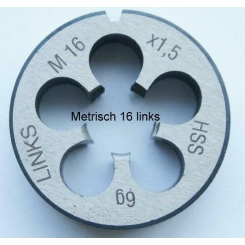Snijplaten Metrisch links, BSW links en BSF links .