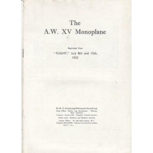Armstrong Witworth 1932 vliegtuig brochure