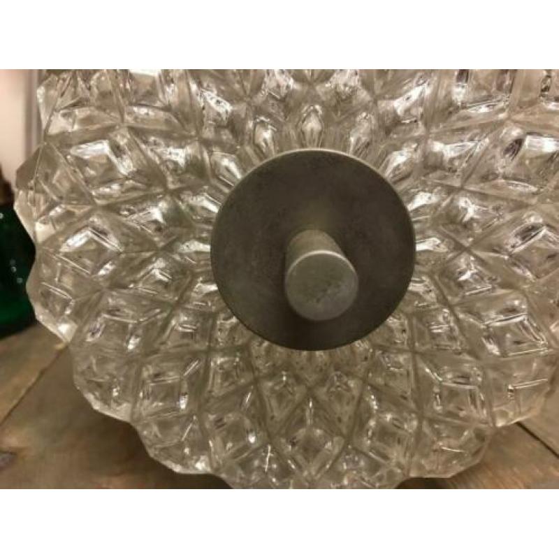 Kinkeldey vintage retro hanglamp metaal glas en chroom 60-70