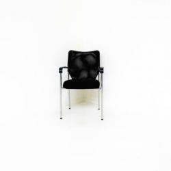 Vergaderstoelen, Kantinestoelen, Nieuw, ZWART, Netweave