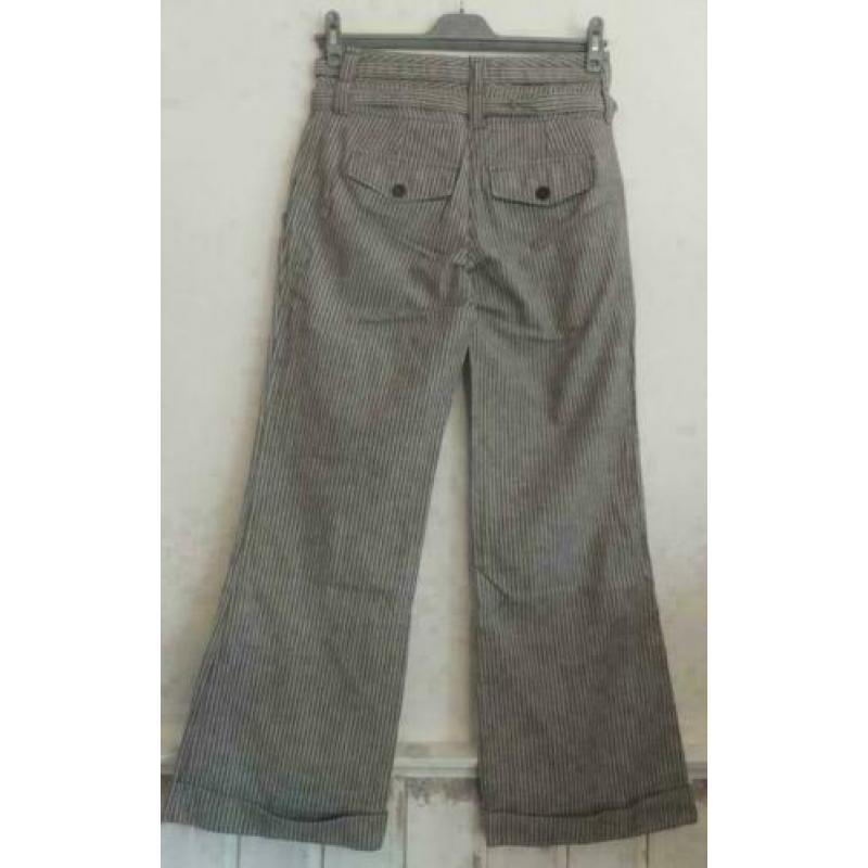 DEPT grijs zilverglitter streep broek mt M