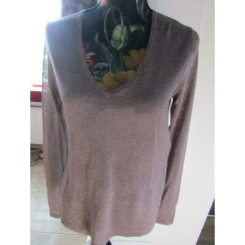F295 SUPERTRASH M nieuw top trui glitter taupe model Kabira