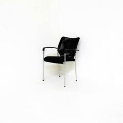 Vergaderstoelen, Kantinestoelen, Nieuw, ZWART, Netweave
