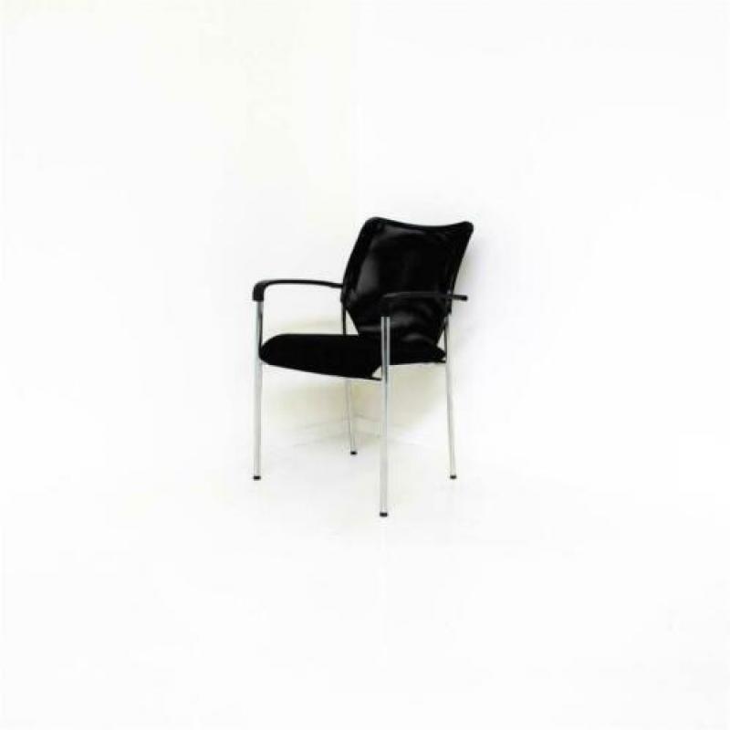 Vergaderstoelen, Kantinestoelen, Nieuw, ZWART, Netweave