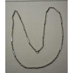 Zilveren vintage ketting met gedecoreerde staafjes nr.1635