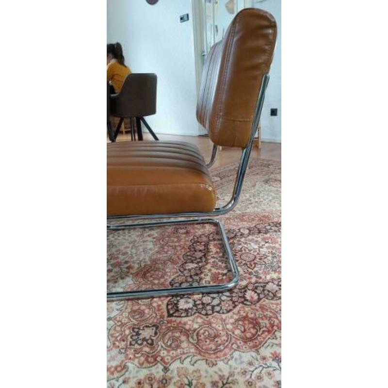 Retro/vintage/industrieel fauteuil skaibekleding