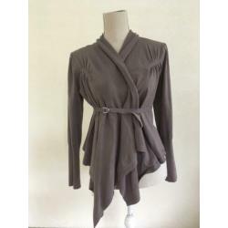 Bruin grijs vest Karen Millen maat 3 (bij 38)