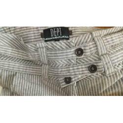 DEPT grijs zilverglitter streep broek mt M