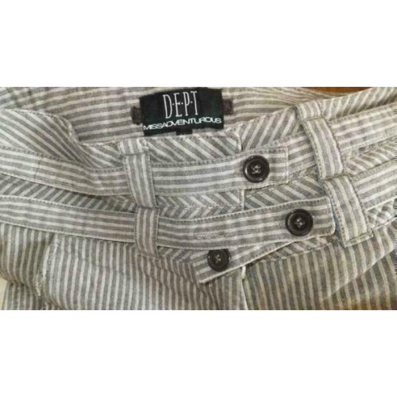 DEPT grijs zilverglitter streep broek mt M