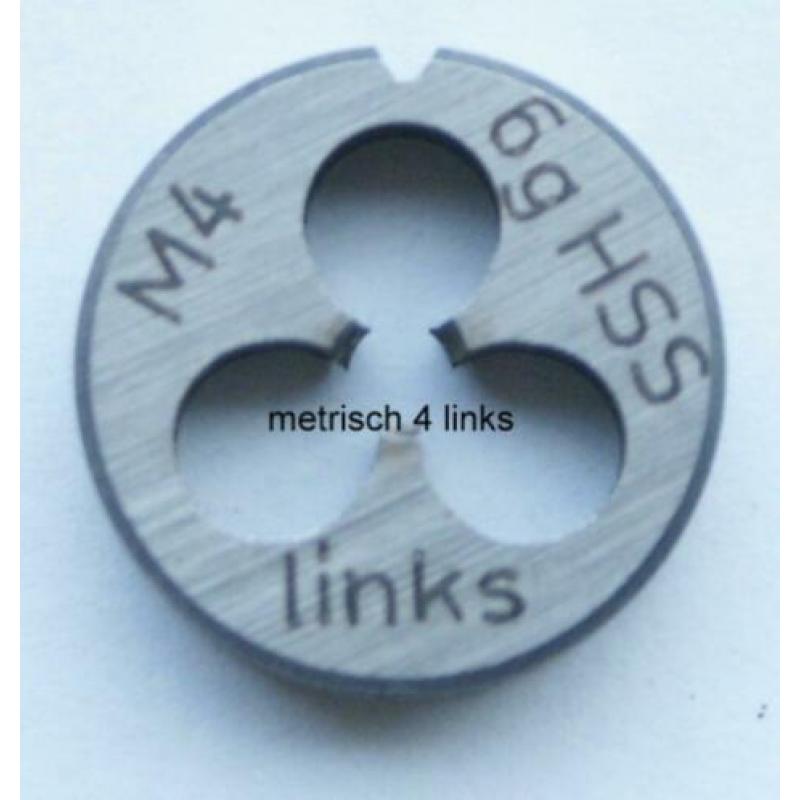 Snijplaten Metrisch links, BSW links en BSF links .