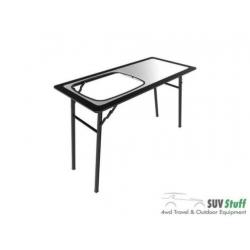 Tafel rvs kampeertafel met opvouwbare wasbak
