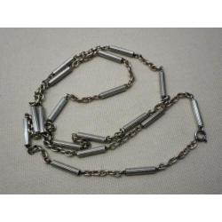 Zilveren vintage ketting met gedecoreerde staafjes nr.1635
