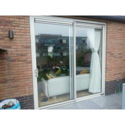 Schuifpui aluminium HR++ glaswerk incl nieuwe muggenhor