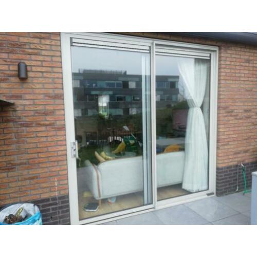 Schuifpui aluminium HR++ glaswerk incl nieuwe muggenhor