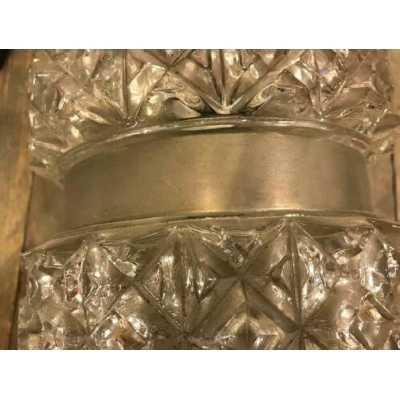 Kinkeldey vintage retro hanglamp metaal glas en chroom 60-70