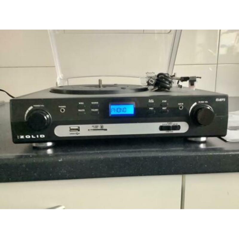 Zolid platenspeler (MP3, USB, SD, analoog)