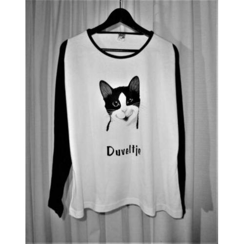Nieuw Zwart Wit Felix T-Shirt " Duveltje " L / XL Lange Mouw