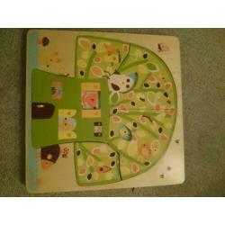 Mooie houten drie in één puzzel Djeco