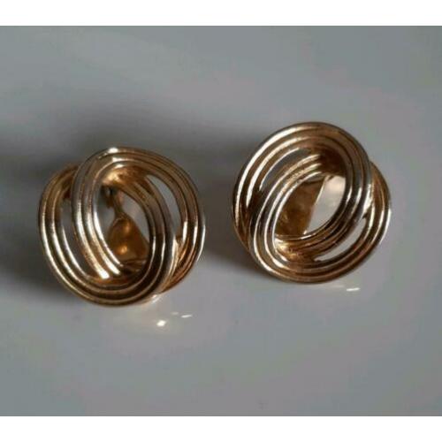 Monet clips oorbellen goudkleurig vintage