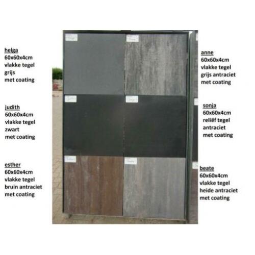 diverse kleuren NIEUWE terrastegels 60x60x4cm 80x80x4cm A-ke