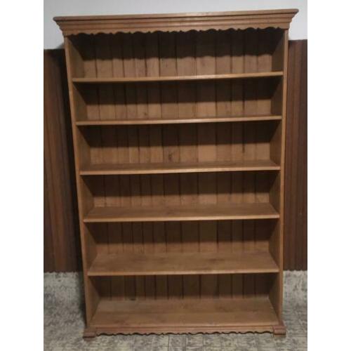 Massief blond eiken houten boeken kast