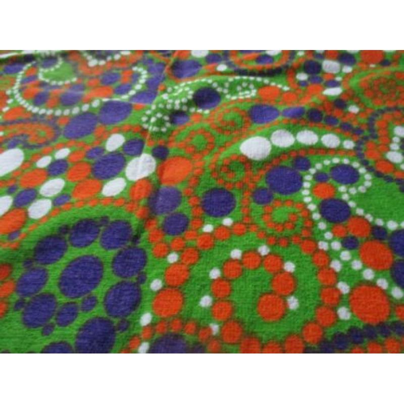 lap stof groen badstof 150 x 88 cm jaren 70 design retro
