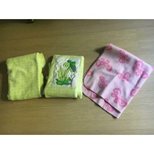 3 baby dekentjes fleece