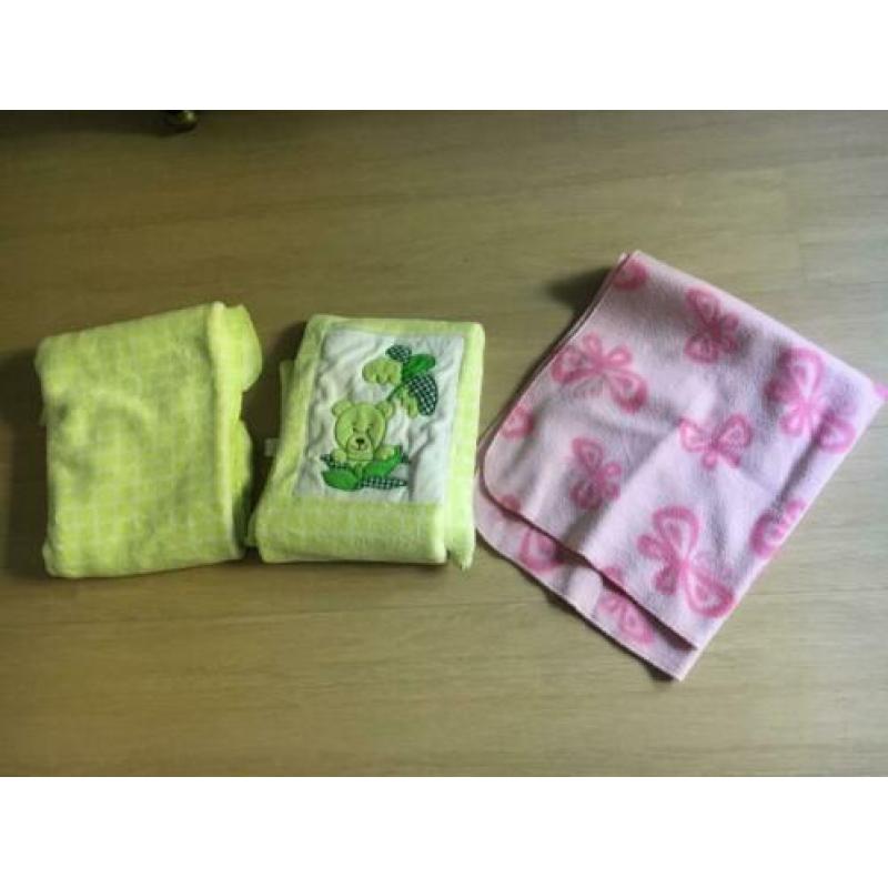 3 baby dekentjes fleece