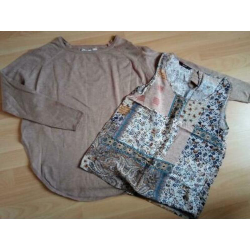 Leuke set van Only maat 36/S: top en trui bruin