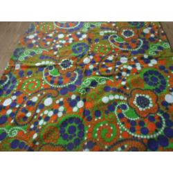 lap stof groen badstof 150 x 88 cm jaren 70 design retro