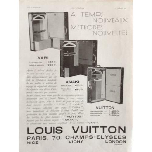 Vintage advertentie Louis Vuitton hutkoffers 1933