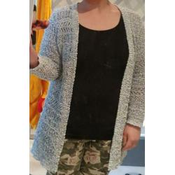 gemêleerd licht blauw vest miss etam maat L