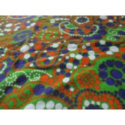 lap stof groen badstof 150 x 88 cm jaren 70 design retro