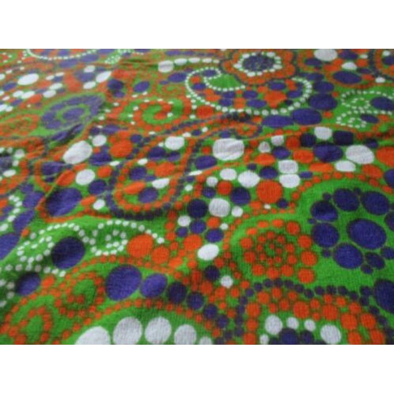 lap stof groen badstof 150 x 88 cm jaren 70 design retro