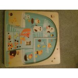 Mooie houten drie in één puzzel Djeco