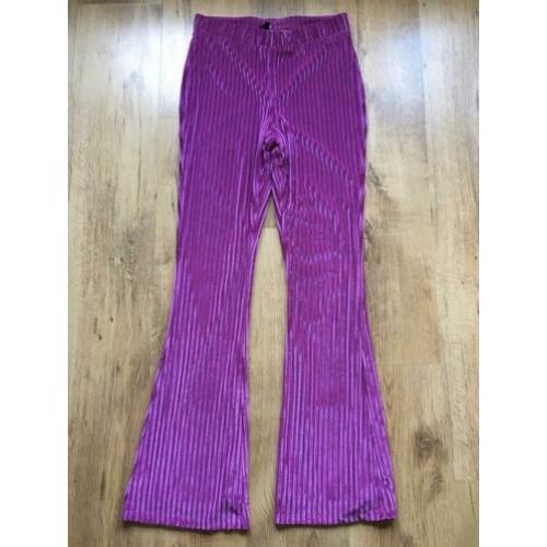 Flared broek flare rib Coolcat Zara h&m Loavies NIEUW lila M
