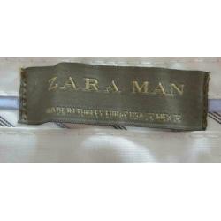 Zara man oranje / bruin pantalon broek met omslag maat