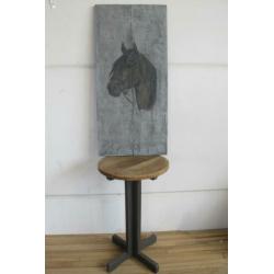 ??Stoer schilderij paard decoratie betonlook