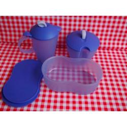 056 Melk- en suikerkannetje, bonbonschaal, Tupperware
