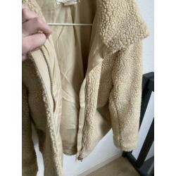 H&M beige bontjas maat S