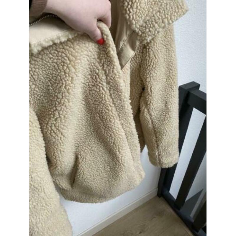 H&M beige bontjas maat S