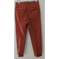 Zara man oranje / bruin pantalon broek met omslag maat
