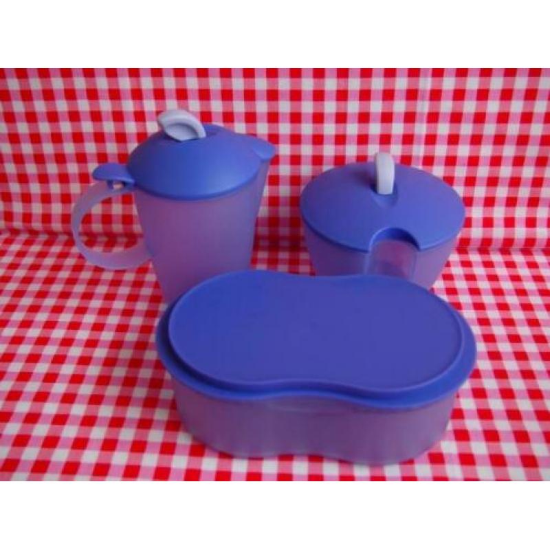 056 Melk- en suikerkannetje, bonbonschaal, Tupperware