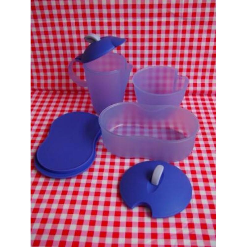 056 Melk- en suikerkannetje, bonbonschaal, Tupperware