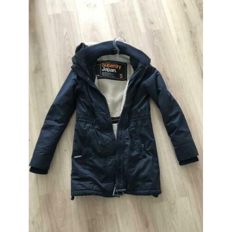 Superdry winter jas wind stopper teddy gevoerd S