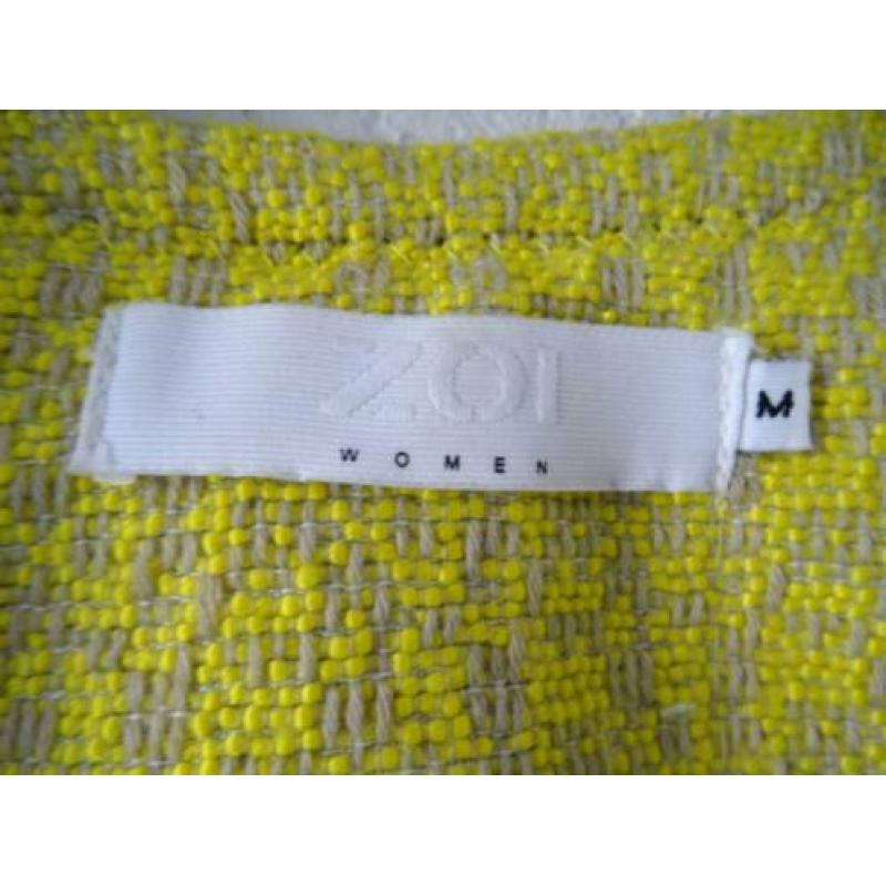 Jasje merk ZOI nieuwstaat boucle maat M kleur geel+beige