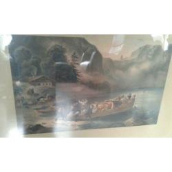 mooie gravure gekleurd
