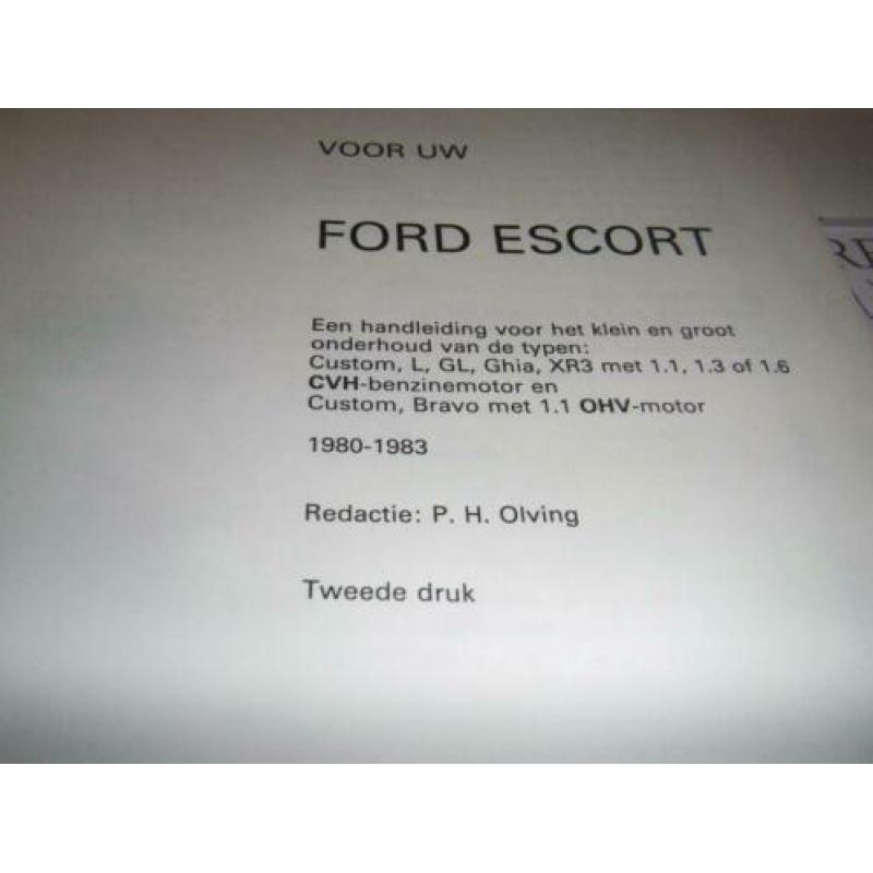 vraagbaak ford escort van 1980-1983